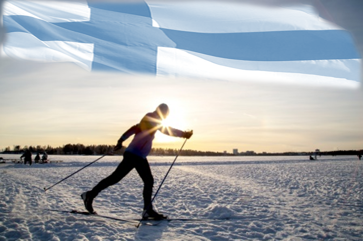 Hiihto ja Suomen lippu