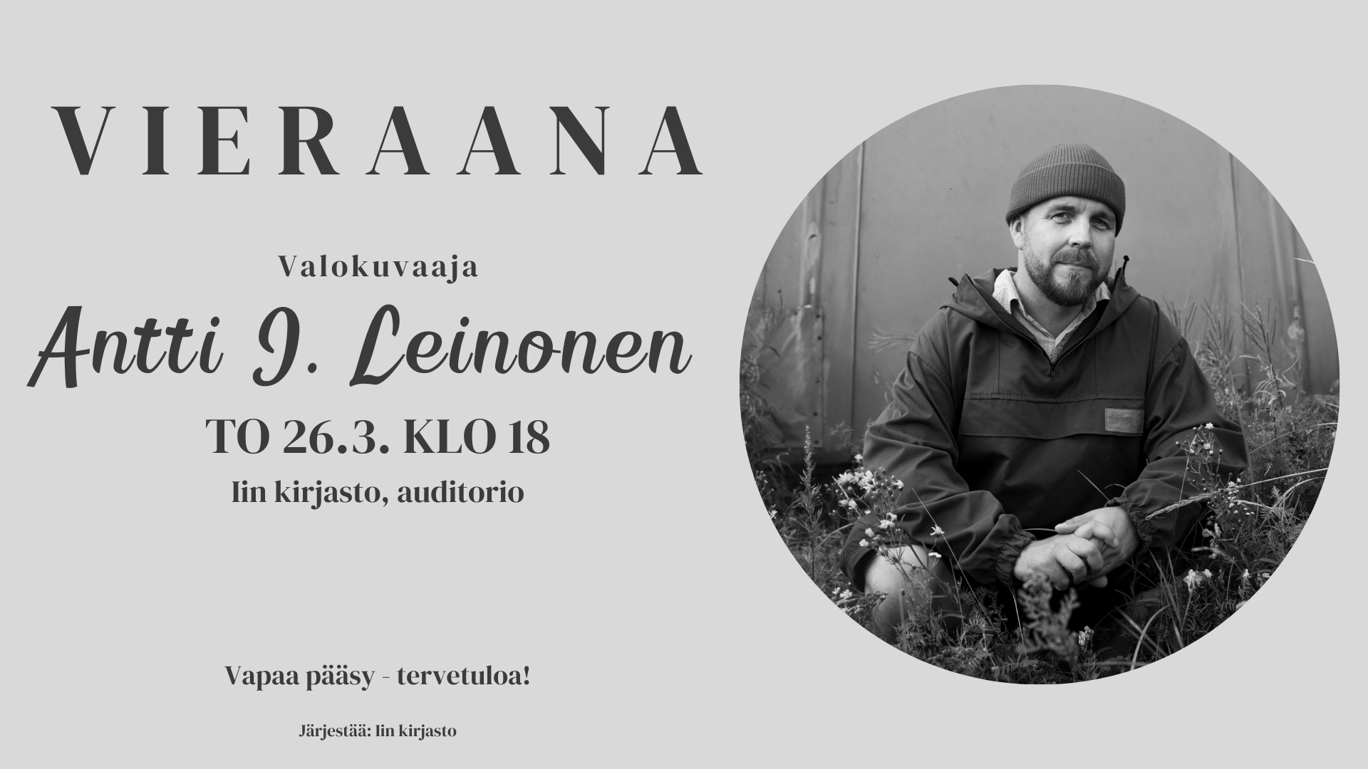 Mustavalkoinen kuva Antti J. Leinosesta