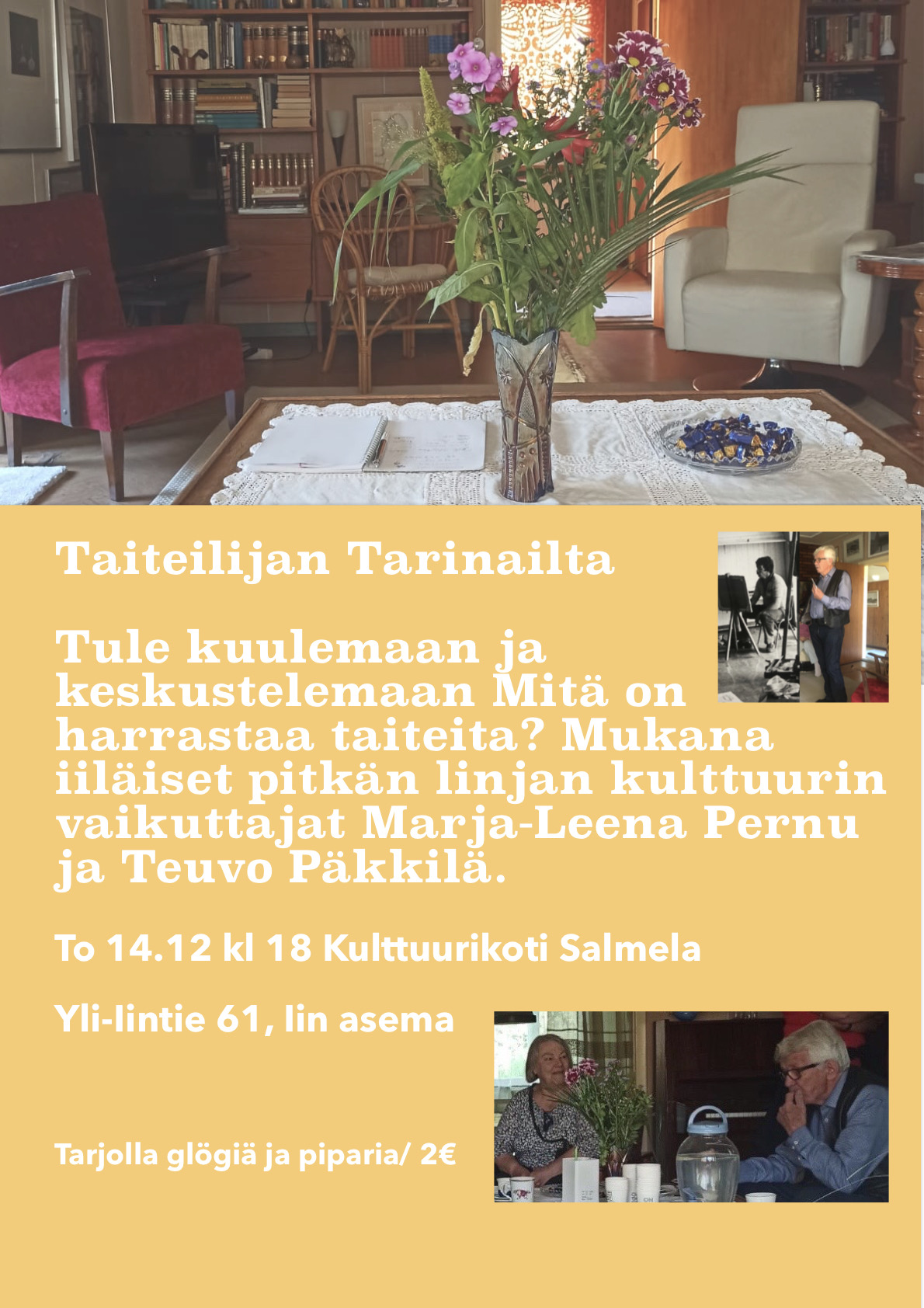 Salmelan illassa Teuvo Päkkilä ja Marja-Leena Pernu