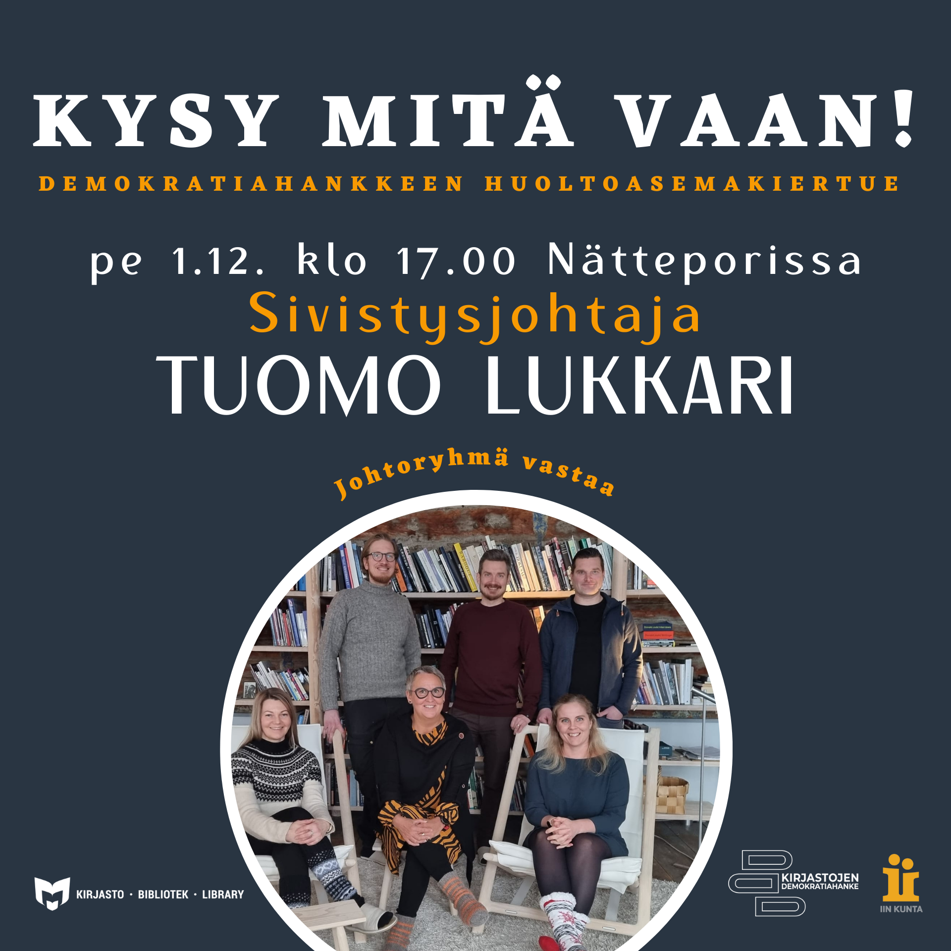 Johtoryhmän kuva julisteessa