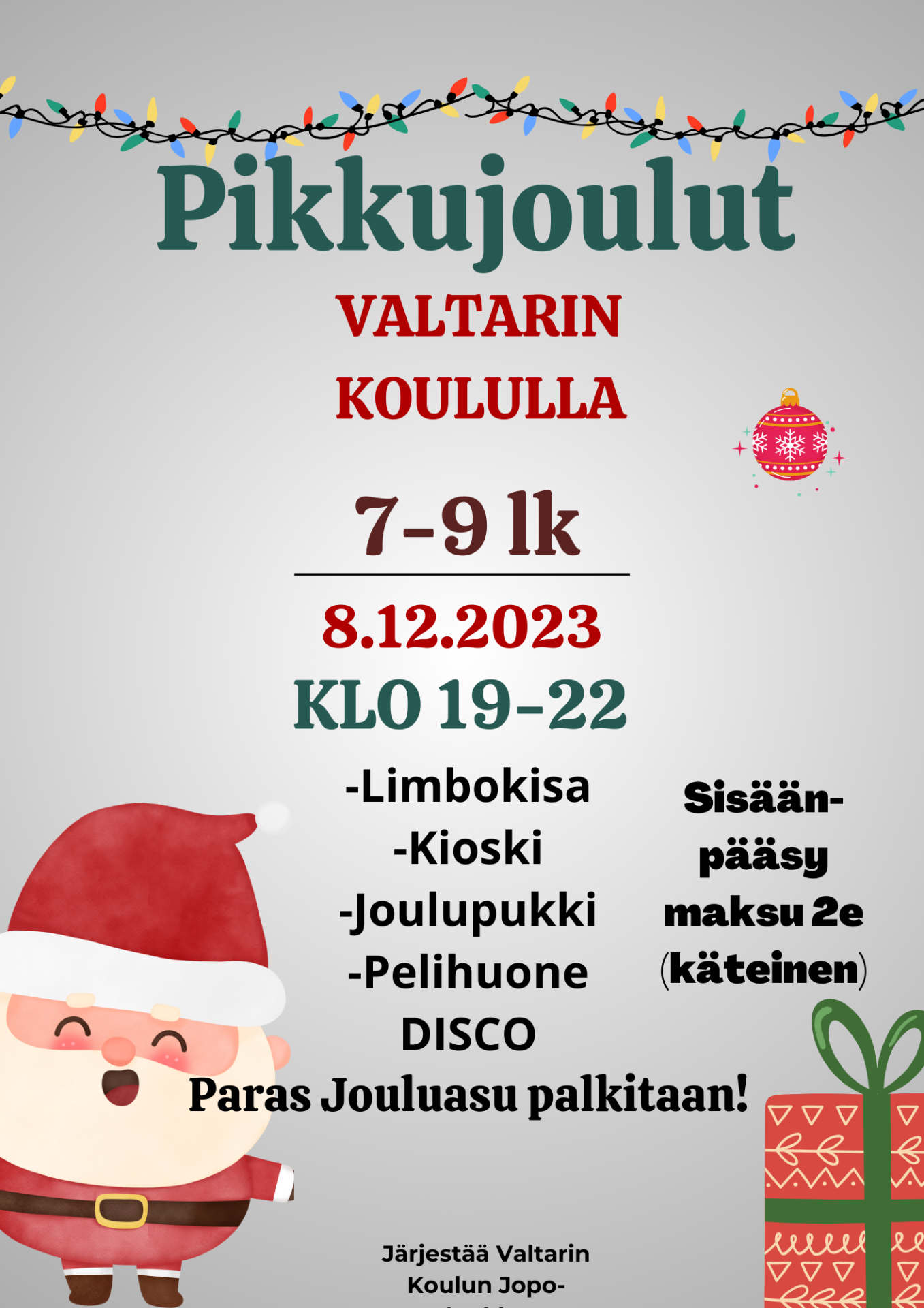 Jopojen pikkujoulu mainos 8.12.