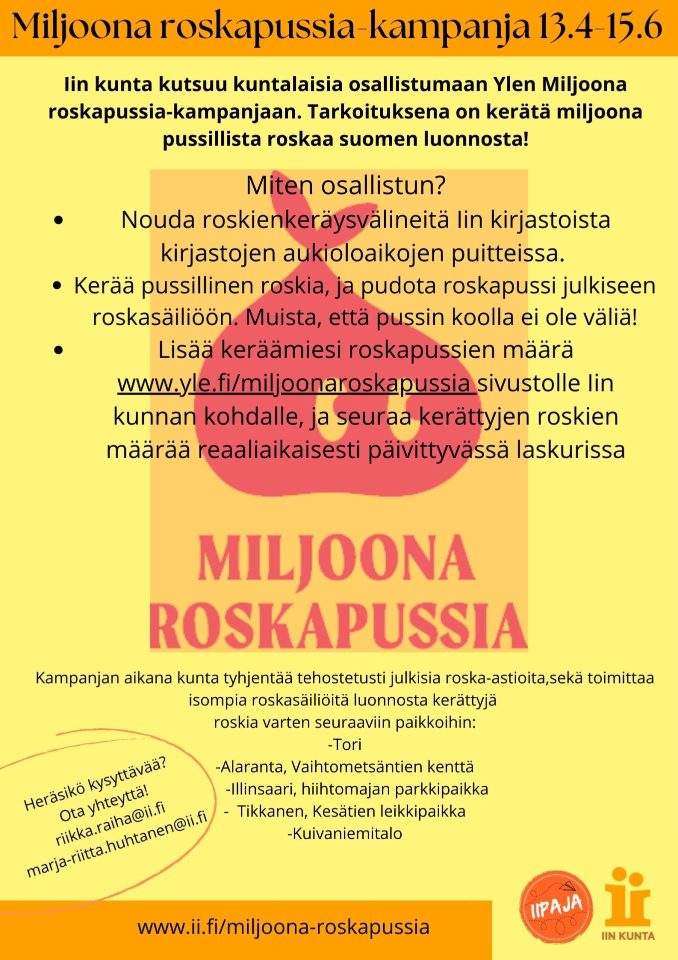 Miljoona roskapussia-kampanjan mainos