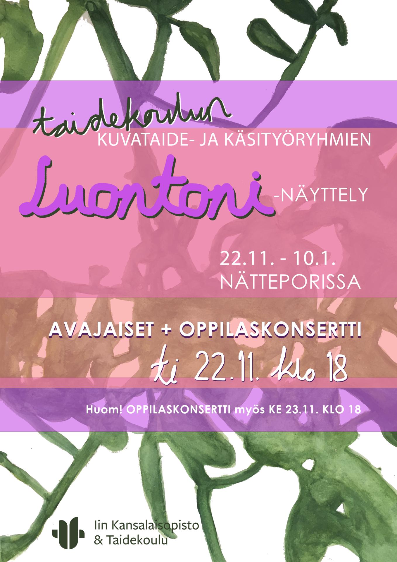 Taidekoulun Luontoni-syysnäyttely