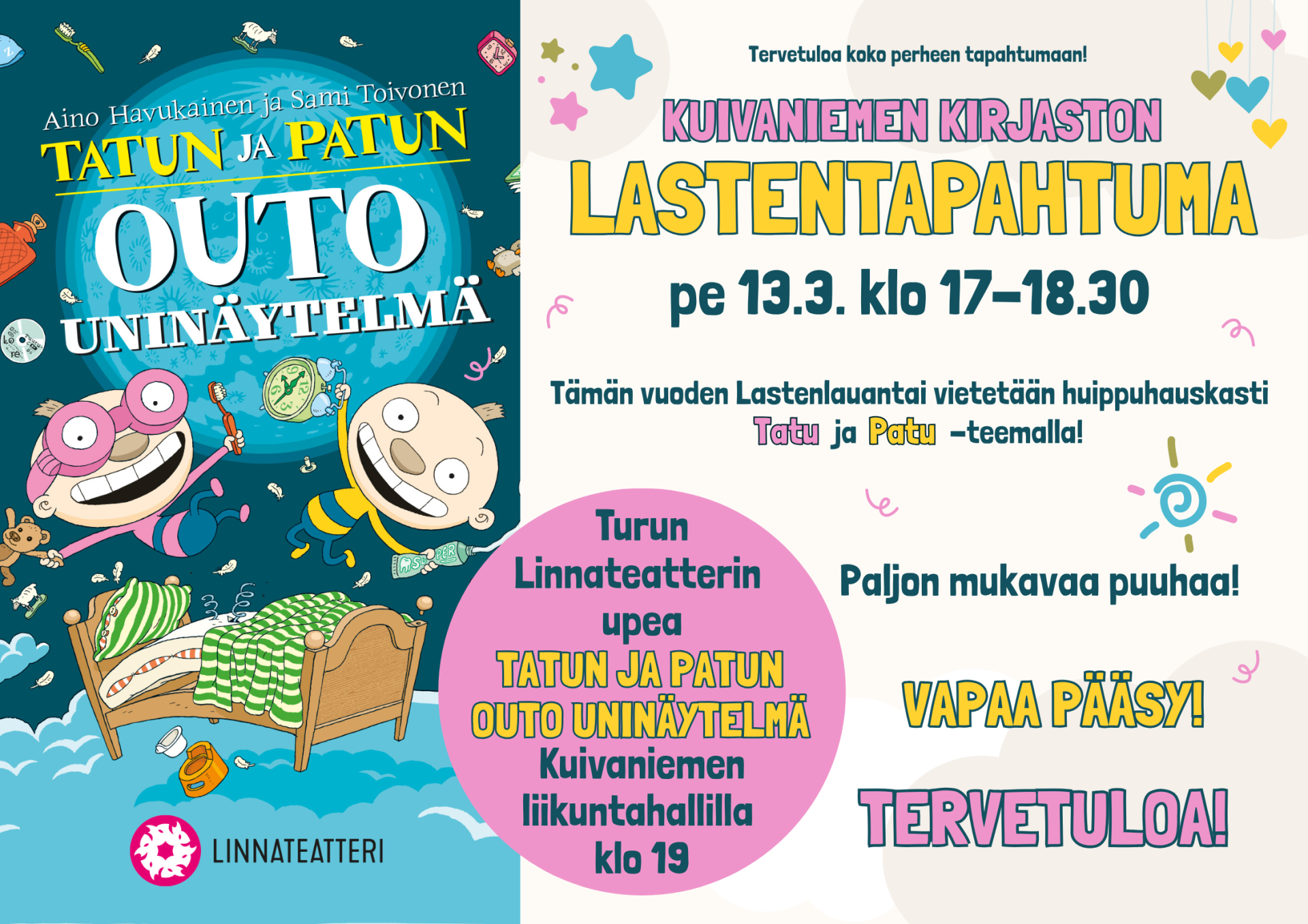 Tatu ja Patu outo uninäytelmä kuvitus ja tapahtuman tiedot