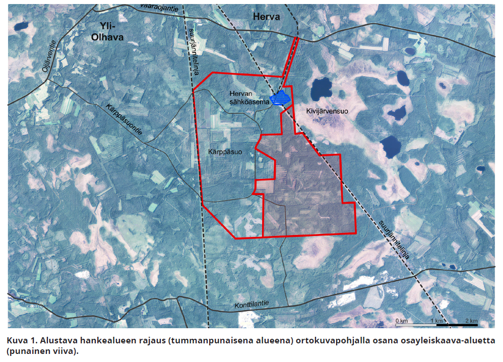 Karttakuva Hervan kaava-alue.