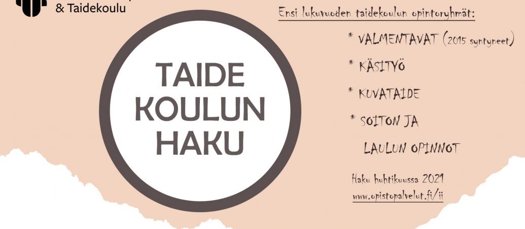 Taidekoulun hakumainos