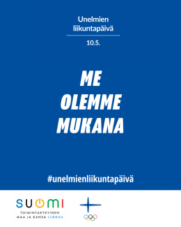 Unelmien liikuntapäivä tulee taas 10.5!  Iissä vietetään Unelmien liikuntapäivää tuttuun tapaan iloisissa ja liikunnallisissa tunnelmissa. Päivän aikana yhdistykset, yritykset ja seurat voivat järjestää avoimia ovia ja erilaisia lajikokeiluja – hieno mahdollisuus kokeilla uutta ja löytää oma liikunnan ilo!  Tapahtuman järjestäjät eli "liikuttajat" julkaistaan huhtikuun lopulla, joten kannattaa pysyä kuulolla ja seurata meidän kanavia!